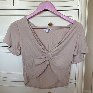 FashionNova Twist it Short Sleeve Crop Top - Size s